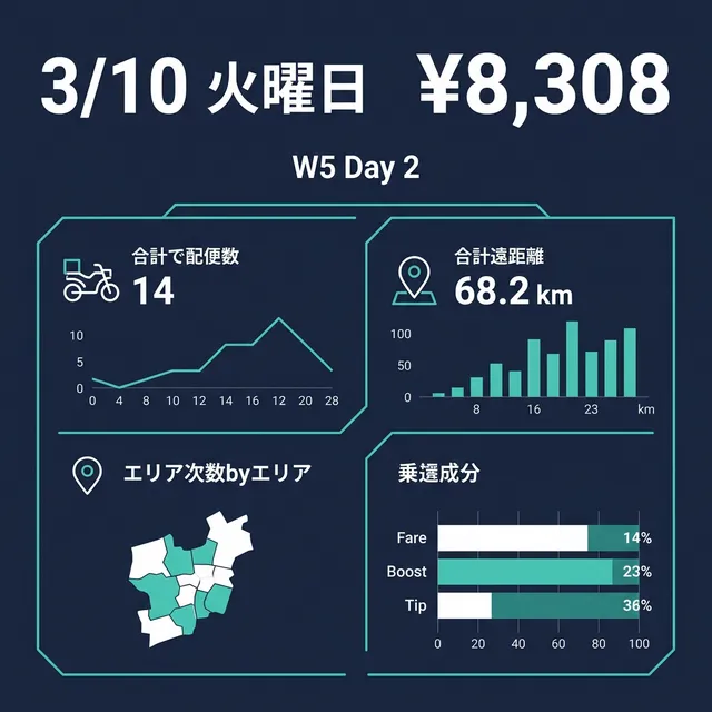 3/10 火曜日 Uber配達日報