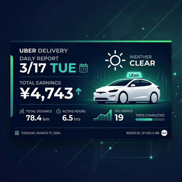 3/17 火曜日 Uber配達日報