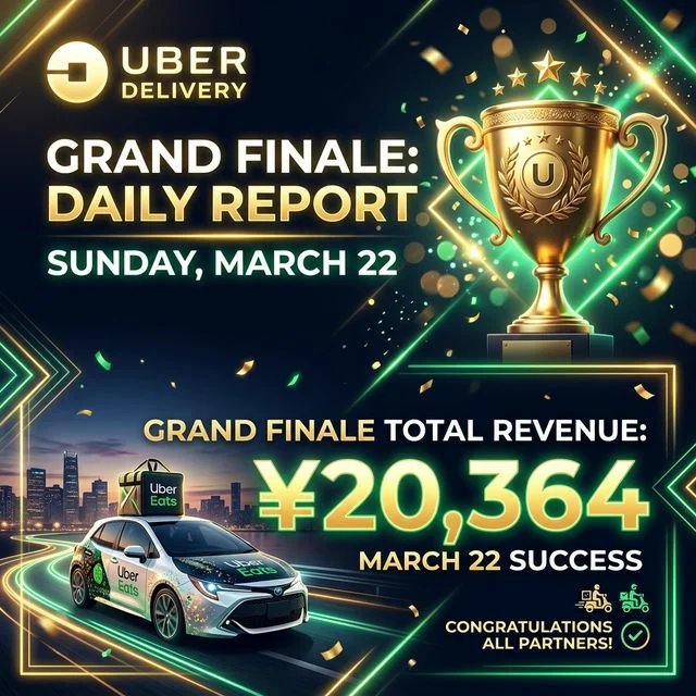 3/22 日曜日 Uber配達日報